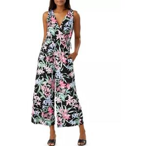 Tommy Bahama Orchid Isle Floral Wide Leg Jumpsuit Tropical Sleeveless Size Small